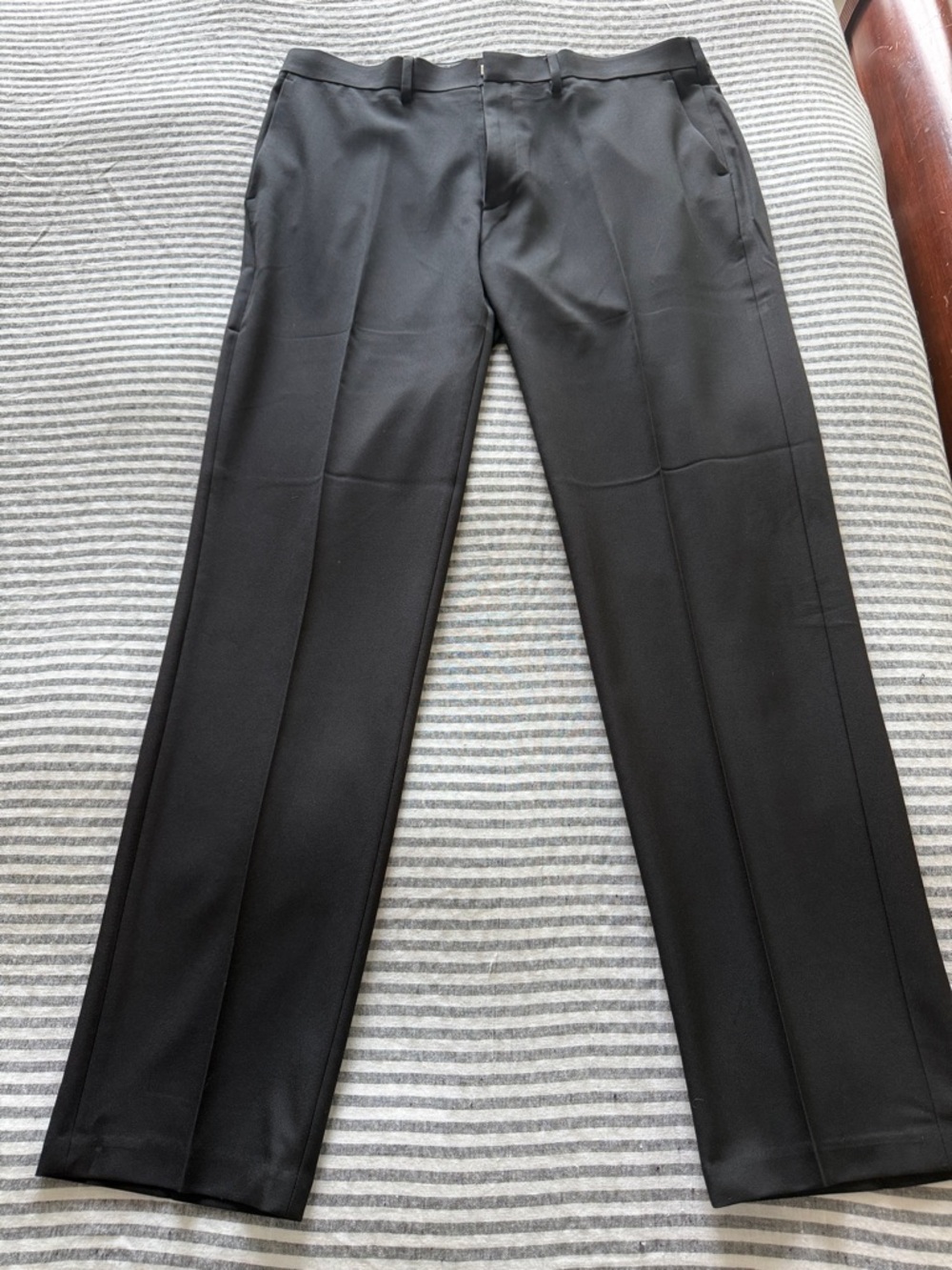 Haggar Black Slim Fit Dress Trousers with Branded Waistband